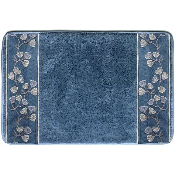 Zahari Home Capri Bathroom Rug Luxury Bath Rug Washable Beautiful Shower Mat Unique Design Stylish Non Slip Shower Mat Royal Blue Bath Rug Bath Shower Tub Decor