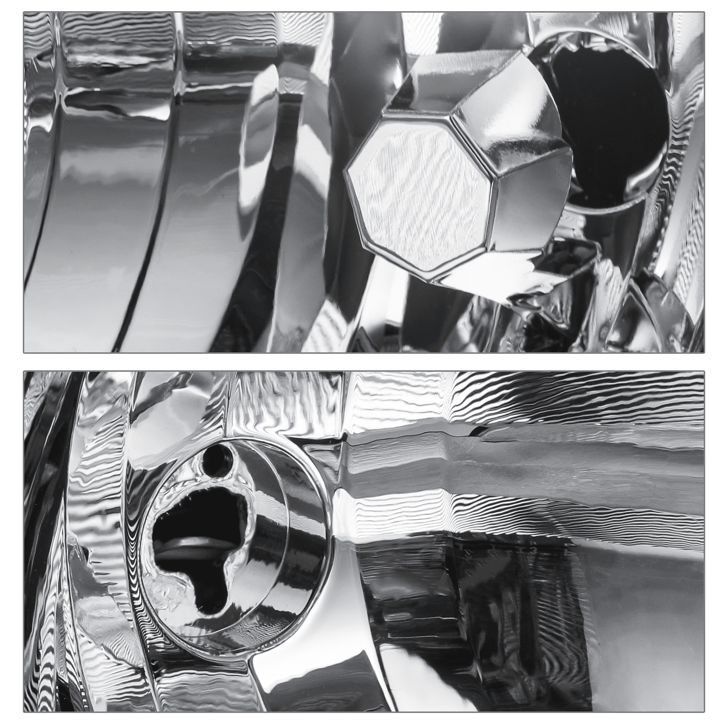 M-AUTO Headlights Assembly for Halogen Model 2015 2016 2017 2018 Ford Focus, Chrome Housing Clear Lens Clear Corner