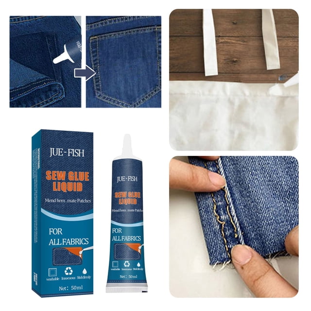 WIFKLSIIPG 1 PCS Colle pour Poupée Colle pour Tissu Colle Solide pour Poupée Colle Sans Joint Colle Transparente 50ML(Bleu)