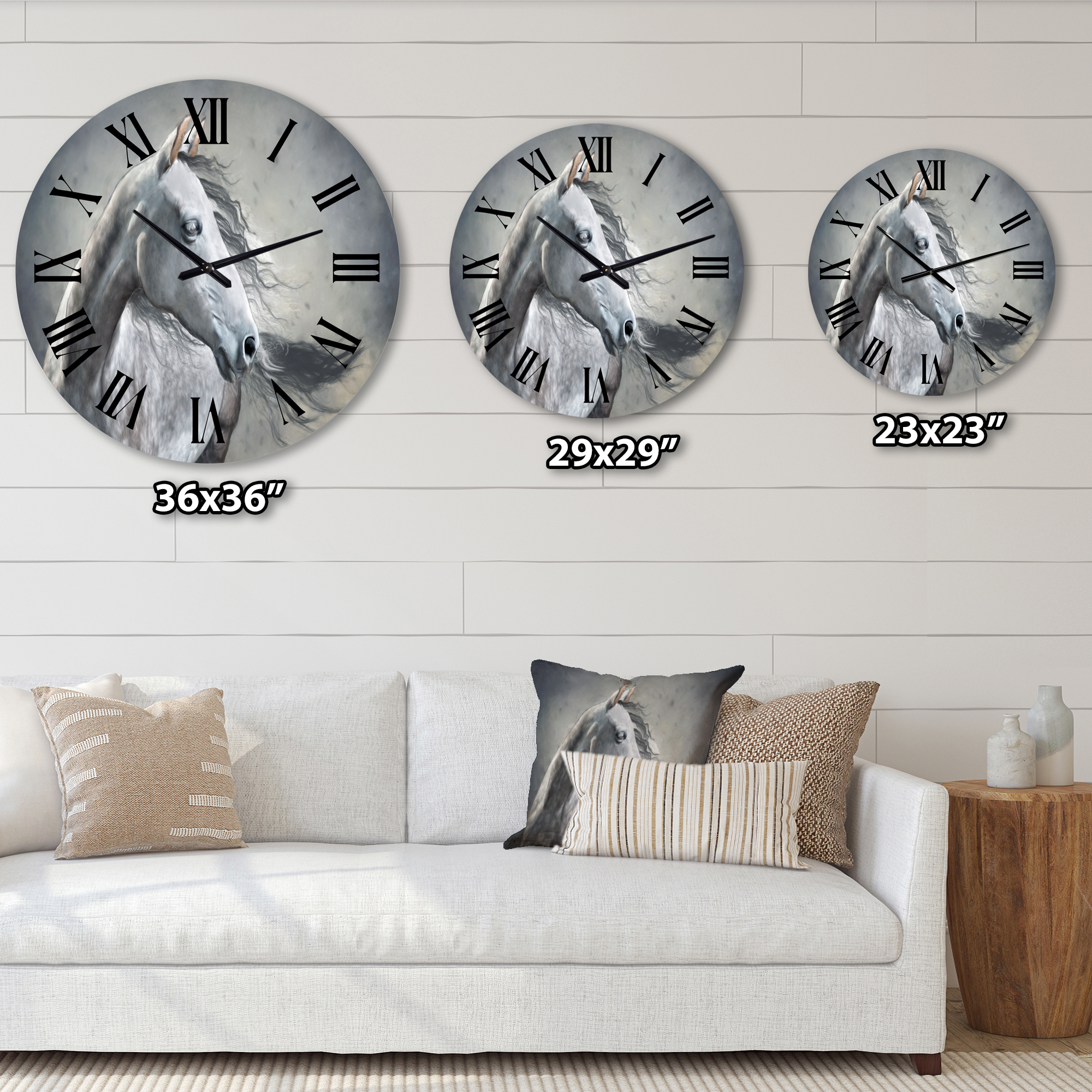 Designart 1 in Farmhouse Wall Clock