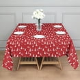 thumbnail image 3 of Red Christmas Tree Pattern Square Tablecloth,Waterproof Square Table Cover,Wipeable Spillproof Washable Table Cover for Home Kitchen Party Decor 60"x60"(152x152cm), 3 of 6