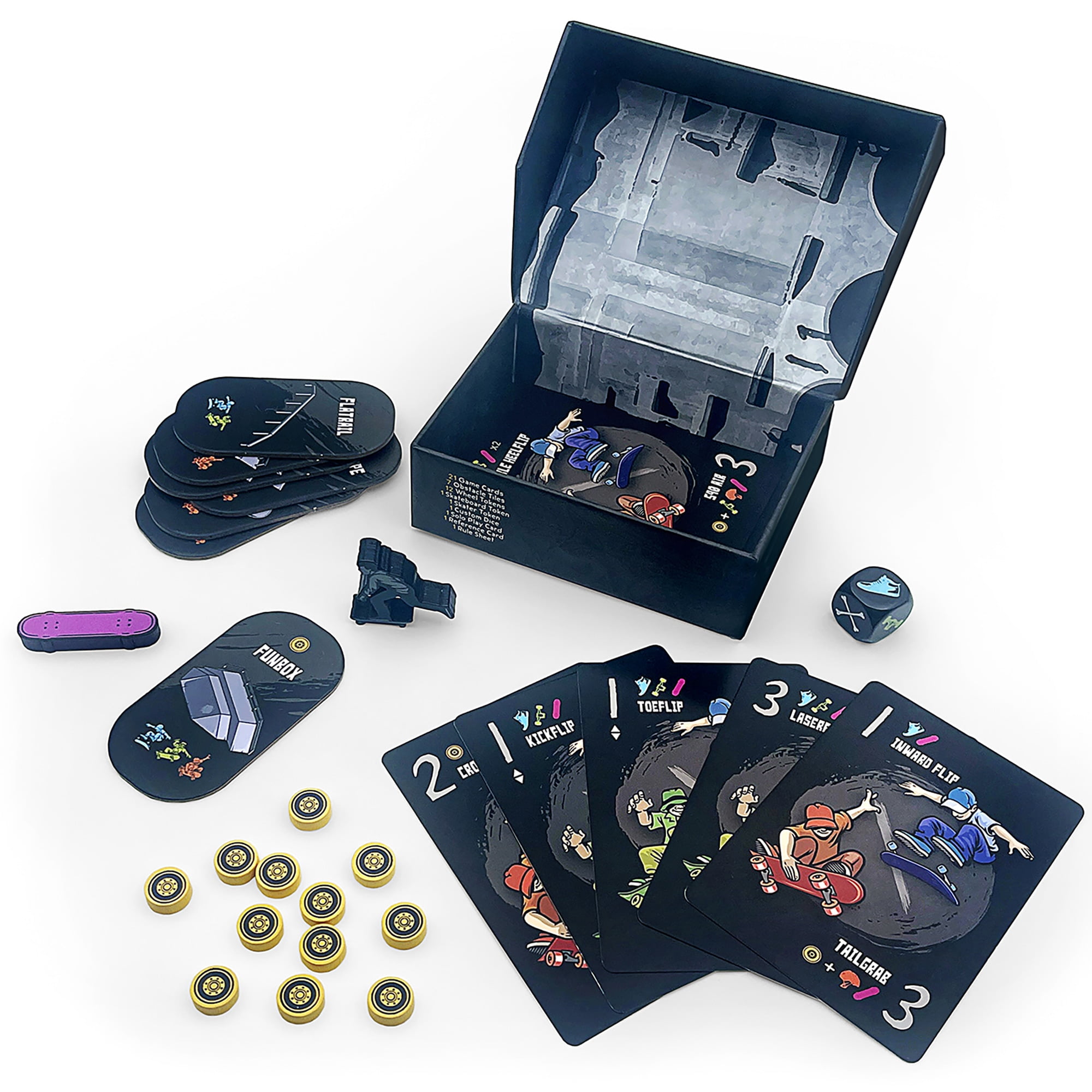 Mnkymnd Games: Skate Park - Trick Playing Card Game, Create Obstacles, Roll To Land Your Tricks, Party & Family Play, Ages 8+, 1-3 Players, 10-20 Min