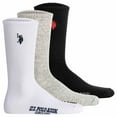 thumbnail image 1 of U.S. POLO ASSN. Calcetines de tenis para hombre, paquete de 3 - calcetines deportivos, logotipo, mezcla de algodón Blanco/negro/gris 39-42, 1 of 7