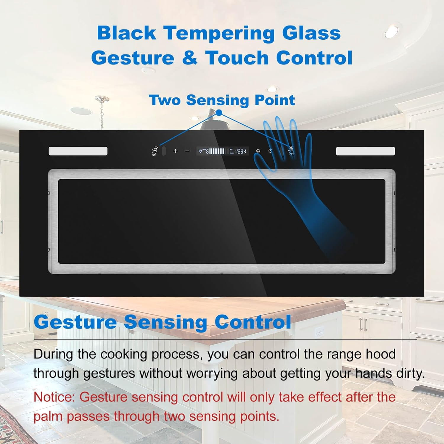 Joeaonz 30 Inch Stainless Steel Range Hood with Gesture Sensing & 800 CFM Airflow