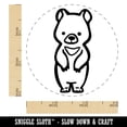 thumbnail image 2 of Curious Standing Bear Cub Baby Self-Inking Rubber Stamp for Stamping Ink Stamper Crafting Planners - 3/4 Inch Small - Sky Blue Ink, 2 of 7