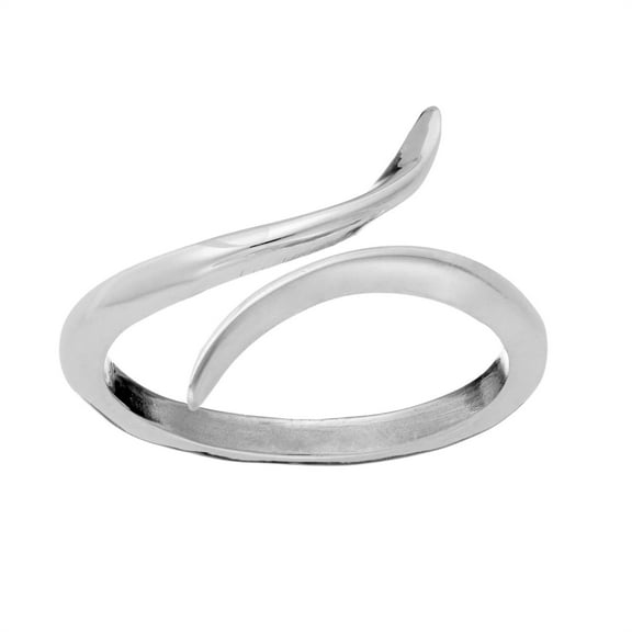 81stgeneration Women's 925 Sterling Silver Simple Curved Tip Ribbon Wraparound Ring