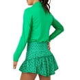 thumbnail image 6 of IBKUL Adult Female Solid Long Sleeve Mock Neck Top, Color: Green, Size: 2XL, 6 of 7