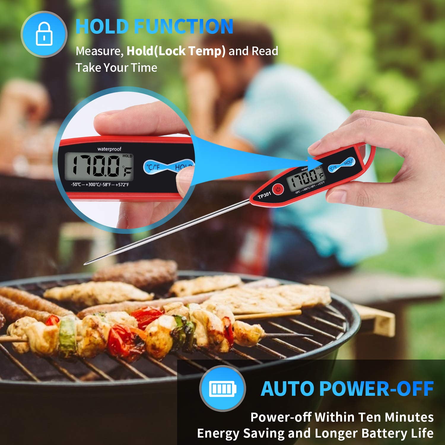 Happy Date Digital Water Thermometer for Liquid, Candle, Instant Read with Waterproof for Food, Meat, Milk, Long Probe1Pcs/2Pcs/3Pcs, Other