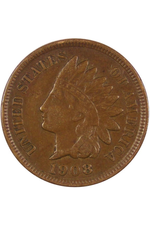 1908 Indian Head Cent VF Very Fine Bronze Penny 1c Coin Collectible