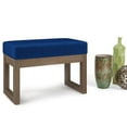 thumbnail image 2 of Pemberly Row Pouf Repose-Pieds Contemporain de 26 Pouces en Velours Bleu, 2 of 7