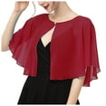thumbnail image 2 of Bmisegm Summer Shawls for Women Solid Color Soft Chiffon Shawl Wrap Lightweight Cape Cover Up for Dresses Women Accessory Red, 2 of 8