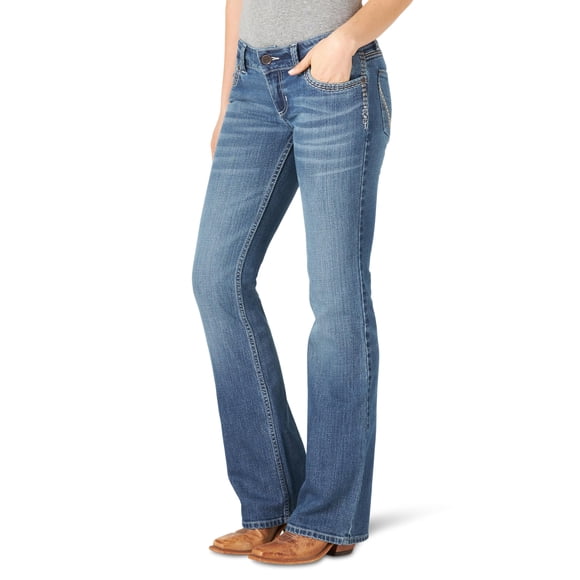Jeans Wrangler Retro Sadie de talle bajo, corte de botas elásticas para mujer