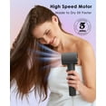 thumbnail image 4 of Negative Ionic Hair Dryer with 110,000 RPM Brushless Motor - High-Speed Lightweight Blow Dryer for Travel & Home Use, Fast Drying Low Noise Hair Drier with Nozzle & Diffuser, Black, 4 of 8