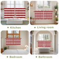 thumbnail image 6 of Red Stripes Tier Curtains, Simple Red White Texture Light Filtering Kitchen Curtains, 2Pcs Rod Pocket Half Window Treatments Panels for Sink Cafe Cabinet Camper 27.5x24 Inches, 6 of 9