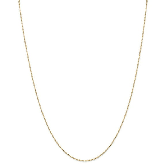 14K Yellow Gold chain Ball (Beaded) Diamond-cut 20 in 1.2 mm