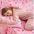 thumbnail image 4 of Joyfy Kids Twin Sheet Set 3pcs Unicorn Pink Bedding Set with Flat Sheet, Fitted Bed Sheet & Pillowcases, 4 of 8