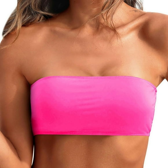Tube Tops and Bandeau Swimsuit Top for Women with Removable Straps Strapless Bikini Tube Top for Summer Beachwear Versatile Swimwear Top for Pool Parties and Activities