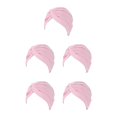 thumbnail image 1 of Sonducket Musulmán Turbante Hijabs Caps Frente Turbantes Sombreros Indian Bonnet Algodón Plisado Elasticidad Beanie Chemo Headwear rosa Type2 NO2, 1 of 6