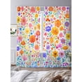thumbnail image 2 of Spring Floral Sheer Curtains 84 Inch Length 2 Panels Set, Watercolor Colorful Botanical Summer Voile Window Treatment Rod Pocket Curtains Sheers Drapes for Bedroom/Living Room/Kitchen 52"x84"x2, 2 of 7