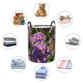 thumbnail image 4 of Balery butterflies and Gardens Pattern Round Laundry Basket with Handles Waterproof Freestanding Laundry Hamper for Clothes Toys in the Dorm and Family-Medium, 4 of 6
