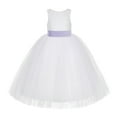 thumbnail image 2 of Ekidsbridal Girl Communion Dress - Floral Lace White Tutu with Bow Sash LG7noFT-A (Size: M-10), 2 of 3