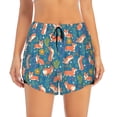 thumbnail image 2 of Picia Corgi with Flowers Pattern Women's 2 in 1 Athletic Running Shorts High Waisted Workout Casual Gym Sweat Shorts with Comfy Liner Zipper Pockets-Large, 2 of 9