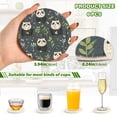 thumbnail image 3 of Pandas Leaves 6 Pcs Drink Coasters with Holder Absorbent Coasters Woven Coasters for Drinks Table Desk Protection Home Decor, 3 of 7