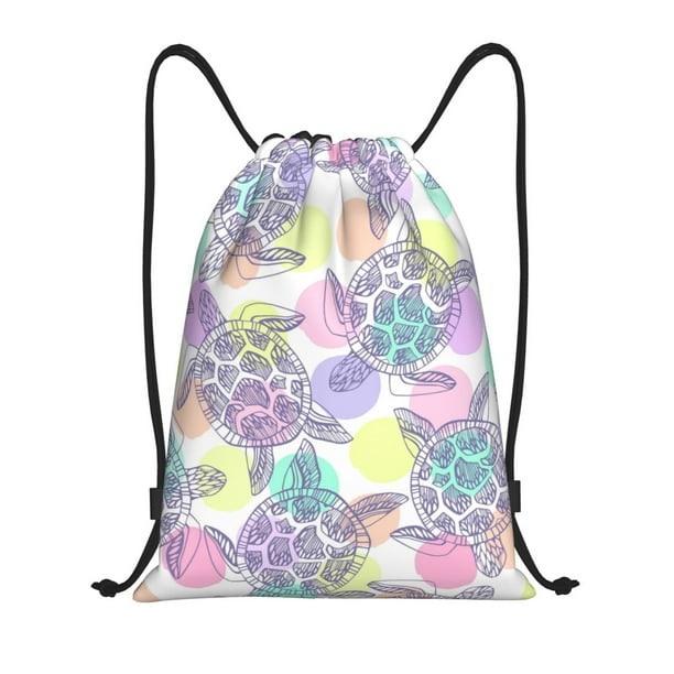 Fotbe Sea Turtles Bolsa Mochila con Cordón Estampada, Bolsa de Gimnasio Deportiva, Bolsa Cinch, Bolsa con Cordón para Hombres y Mujeres-Small