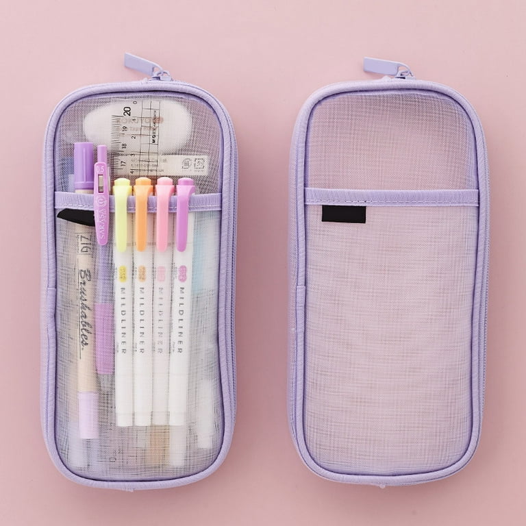 Pencilcase School Supplies Stationery Mesh Pencil Bag Transparent Pencil  Case