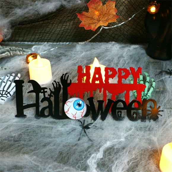 Jienlioq Halloween Decoration Clearance Halloween Ghost Festival Mood Decoration Sign Iron Ground Insertion Sign Terror Road Guide Sign Cyber Monday