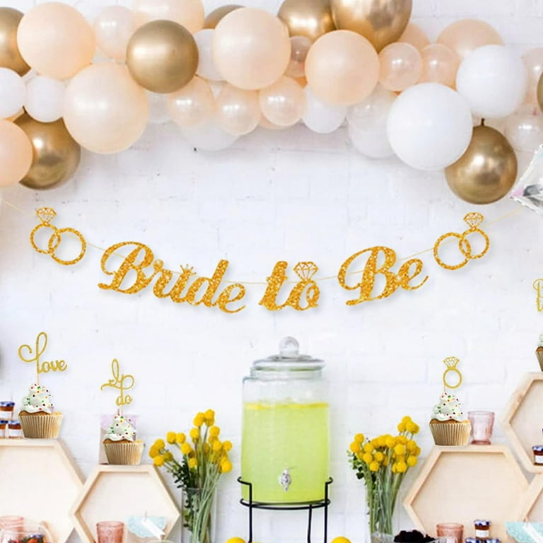 AYUQI Bachelorette Party Women Bride to Be Balloons Decoration Team Bride  Hen Party Decoration Bachelorette Party Accessories Bride Balloon Green  Gold Sash Veil Paper Flowers 