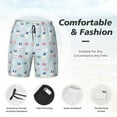 thumbnail image 3 of Zeuib Rabbit In The Rain Print Swimming Trunks for Men Boys,Swimming Shorts with Compression Liner,Quick-Drying Beach Trousers with Inner Shorts,Men Elastic Surf Shorts with Pockets-3X-Large, 3 of 6