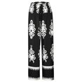 thumbnail image 5 of DHFJKG Boho Pants Women High Waisted Wide Leg Casual Drawstring Ethnic Style Printed Flowy Palazzo Summer Beach Vacation Clothes Stylish Trousers, 5 of 7