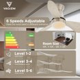 thumbnail image 4 of Ventilador de techo de 76 cm (30 pulgadas) con luz y montaje empotrado - Ventilador pequeño con luz para dormitorio/habitación infantil/habitación pequeña - Uso interior/exterior - 3 aspas, color gris, 4 of 7