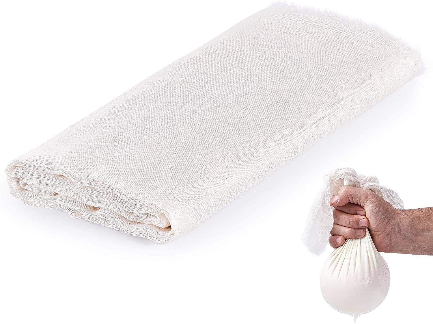 XelNaga 5 Pack Cheesecloth Reusable for Straining, 100% Unbleached Pure Cotton Muslin Cloths, Soft Square Cheese Clothes Weave Fabric Filter for