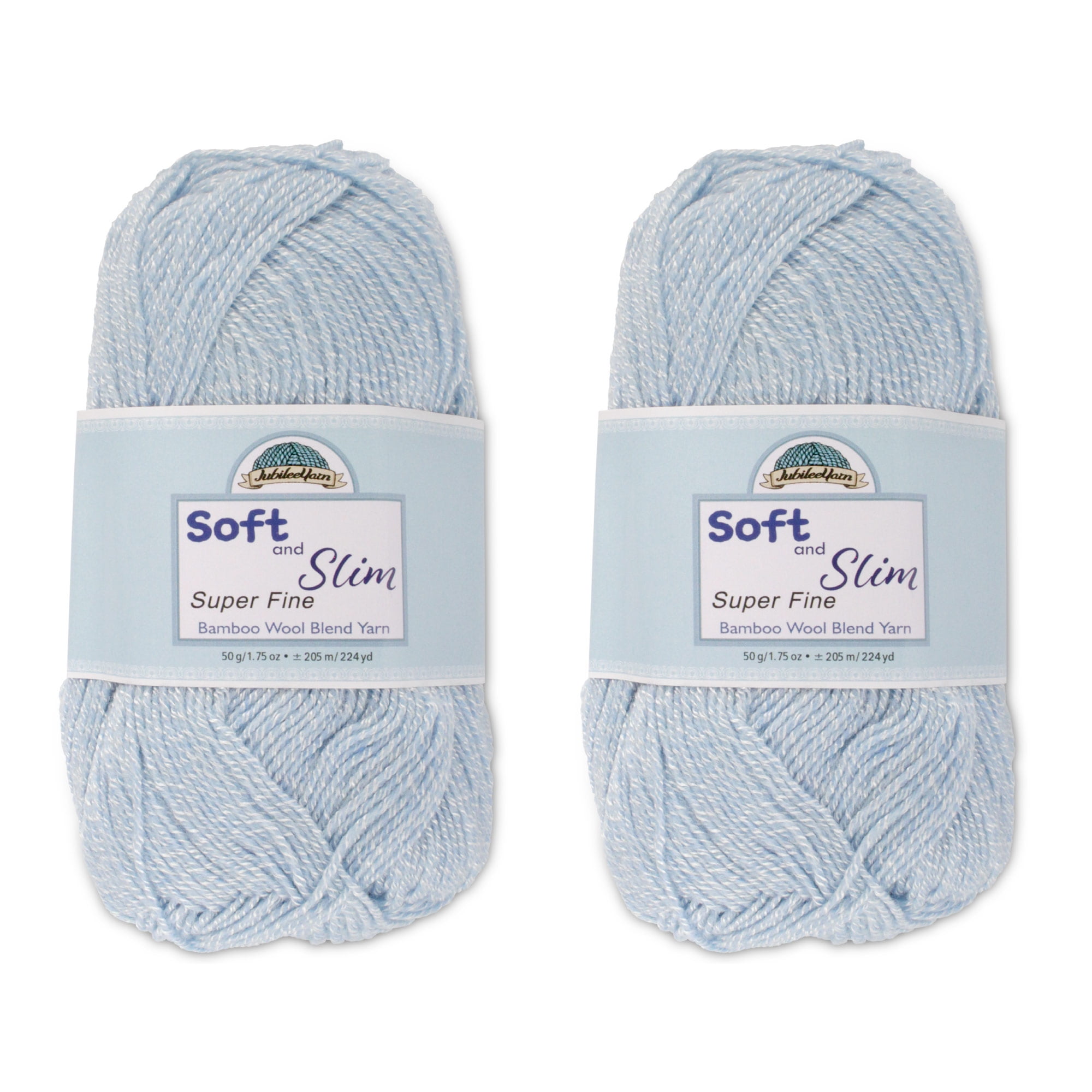  JubileeYarn Soft and Slim Yarn - Baby Weight Bamboo Wool Blend  - 50g/Skein - 9913 Apricot - 2 Skeins