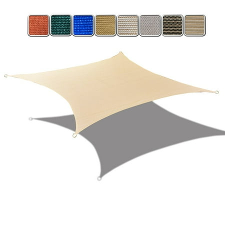 Outdoor Patio Ideas Permeable Patios Banha Beige HDPE UV Block Sun Shade Sail Permeable Rectangle Canopy for Pool Outdoor Patio Garden 6' x 10' ()