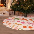 thumbnail image 6 of Picia Cherries And Bows Print Christmas Tree Skirt , Christmas Tree Skirt Ornaments for Merry Christmas Holiday Party Decorations Indoor Outdoor-36", 6 of 7