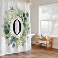 thumbnail image 4 of Letter O Shower Curtain, Alphabet Green Eucalyptus Leaves Plant Simple Waterproof Shower Curtain Set with 12 Hooks Lightweight Bath Curtains Fabric Bathroom Decor 72x84 Inches, 4 of 9