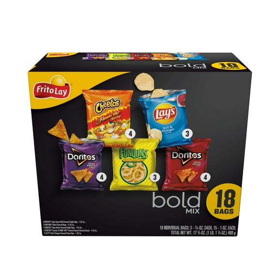 Frito-Lay Bold Mix Variety Pack Snack Chips, 18 Count Multipack