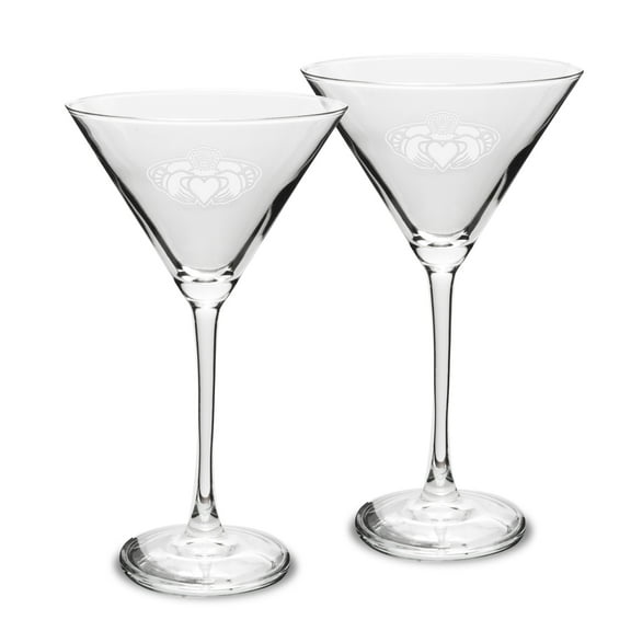 Claddagh Ring Logo 10 oz Classic Martini Glass - Set of 2