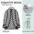 thumbnail image 5 of Black and White Checkered Backpack for School,Cute School Bag,Schoolbag with Adjustable Shoulder Straps & Padded Back,15.3"x11"x7.1".﻿, 5 of 6
