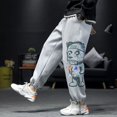 thumbnail image 2 of Pantalones deportivos rectos de pierna ancha con gráficos para hombre, pantalones deportivos de verano para hombre, pantalones finos, ropa popular coreana, pantalones Joker retro Xxxl, 2 of 4