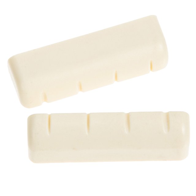 HLONK 2 Pcs Banjo Nut Acoustic Guitar Bone Mandolin Nuts Bass Bridge Replacement Simple White Abs