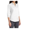 thumbnail image 4 of Mafoose Women's 3/4-Sleeve SuperPro Twill Shirt White X-Small, 4 of 5