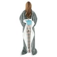 thumbnail image 4 of Catalonia Sherpa Wearable Blanket with Sleeves & Foot Pockets for Adult Women Men, Comfy Snuggle Wrap Sleeved Throw Blanket Robe, Gift Idea, Grey, 68" x 53", 4 of 8