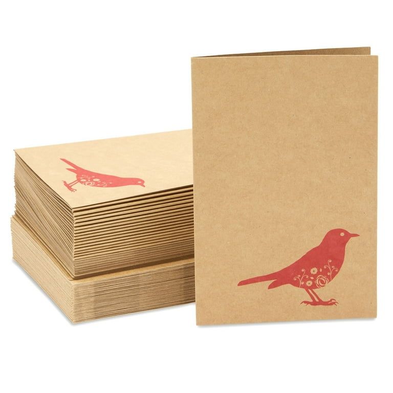 36 Pack Bird Design Blank Cards and Envelopes 4x6 for All Occasions,  Birthday, Thank You, Kraft Paper Notecards 