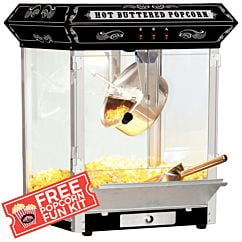 Funtime 4oz Carnival Style Hot Oil Popcorn Maker Machine(Black) with (Best Oil Popcorn Popper)