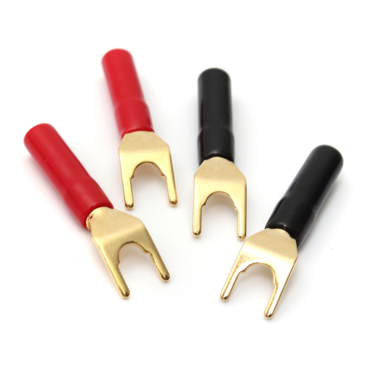 4Pcs Gold Plated Speaker Banana U Fork Y Spade Plug Wire Connector