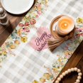 thumbnail image 3 of Mother's Day Table Runner 90 Inches, Spring Watercolor Floral Love Heart Grey Plaid Bed Runner Dresser Scarves Tabletop for Indoor Outdoor Parties/Ceremony/Banquet, 13" x 90", 3 of 9